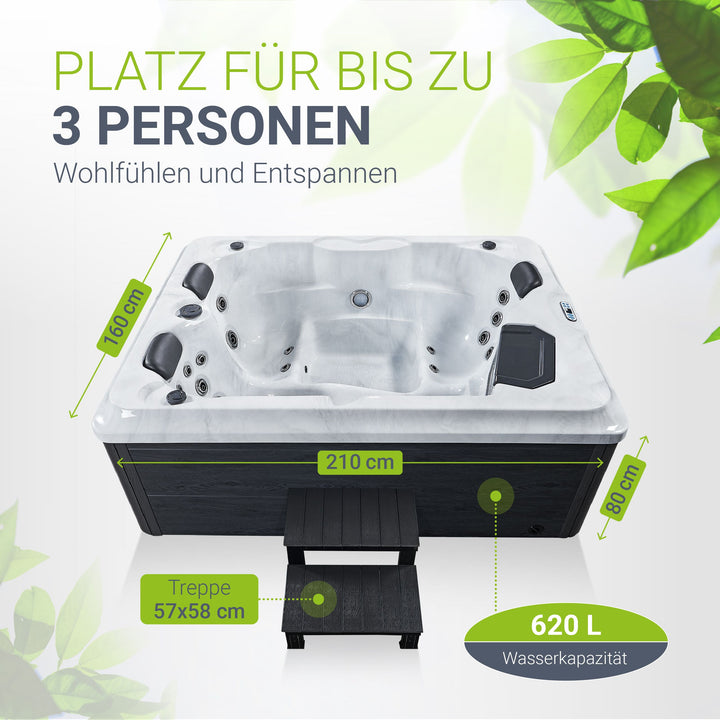 Outdoor Whirlpool Oasis mit Treppe
