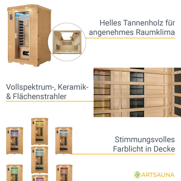 Infrarotkabine Oslo mit Triplex-Heizsystem