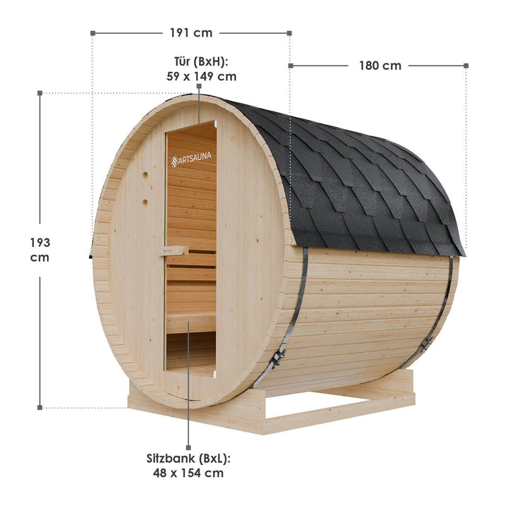 Outdoor Fasssauna Spitzbergen 180