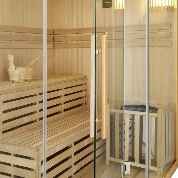 Traditionelle finnische Sauna Espoo150 Premium - 150 x 150 cm 6 kW