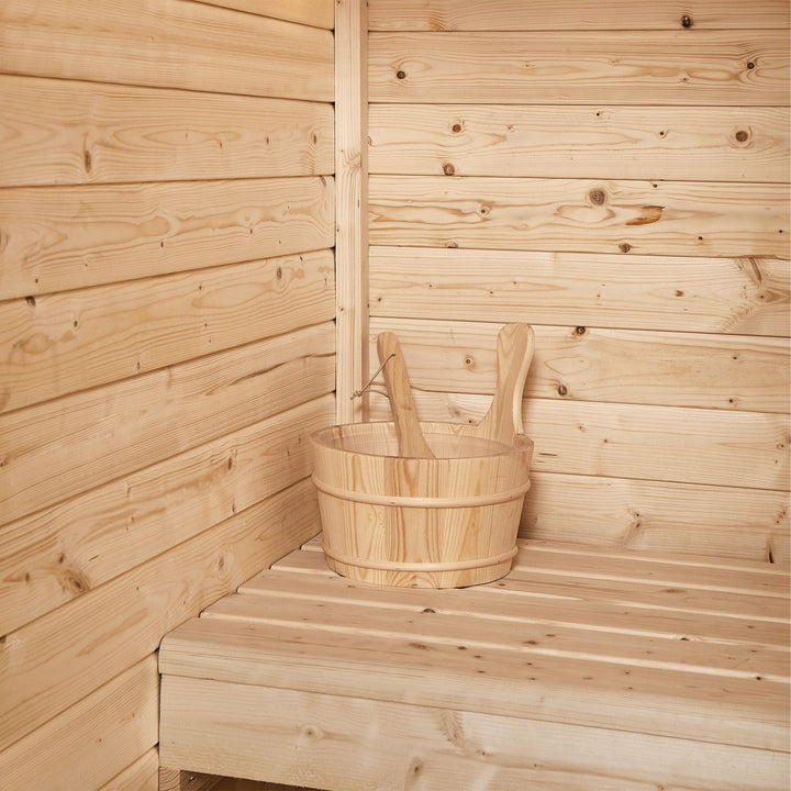 Outdoor Sauna Varberg 145 x 150 cm mit 4,5 kW Saunaofen