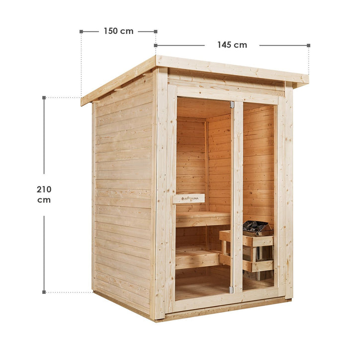 Outdoor Sauna Varberg 145 x 150 cm mit 4,5 kW Saunaofen