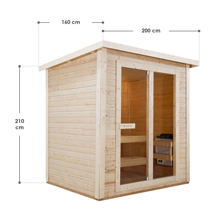 Outdoor Sauna Varberg 200 x 160 cm mit 8 kW Saunaofen