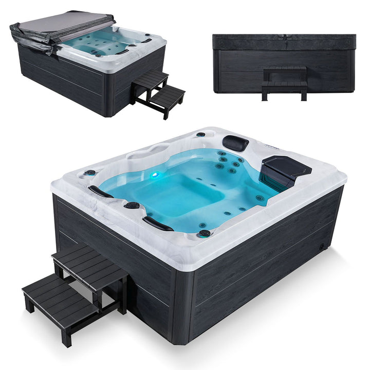 Outdoor Whirlpool Oasis mit Treppe