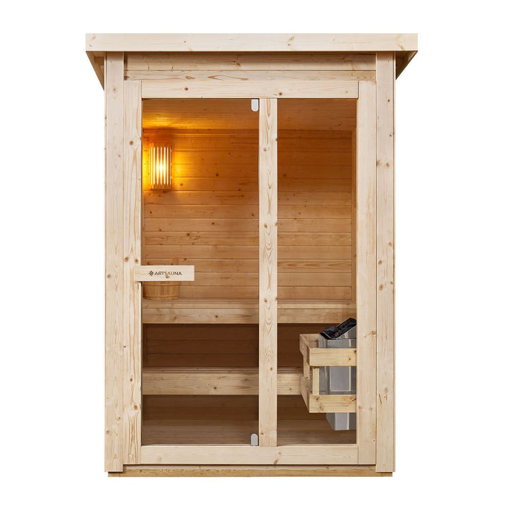 Outdoor Sauna Varberg 145 x 150 cm mit 4,5 kW Saunaofen