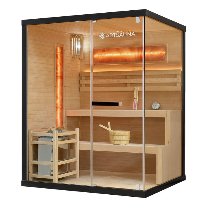 Traditionelle Sauna Vantaa 150 x 140 cm mit 4,5 kW Saunaofen