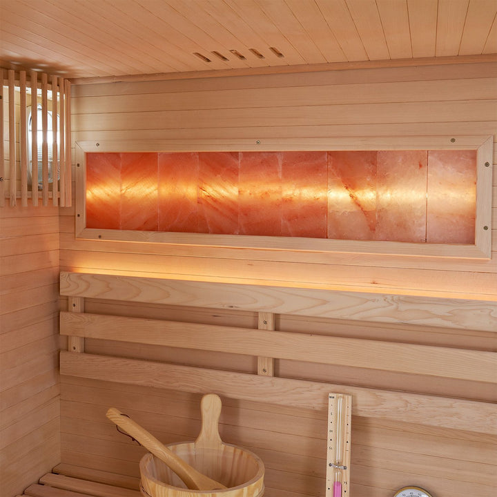 Traditionelle Sauna Vantaa 120 x 120 cm mit 3,5 kW Saunaofen