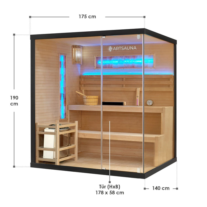 Indoor Sauna Vantaa 175 mit Salzsteinen