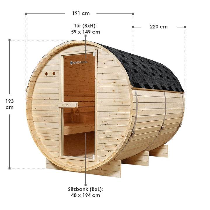 Outdoor Fasssauna Spitzbergen 220