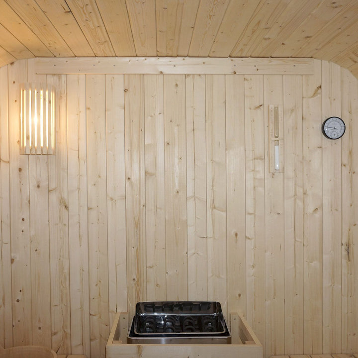 Fasssauna quadratisch Nolvik XXL