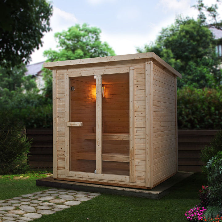 Outdoor Sauna Varberg 200 x 160 cm mit 8 kW Saunaofen