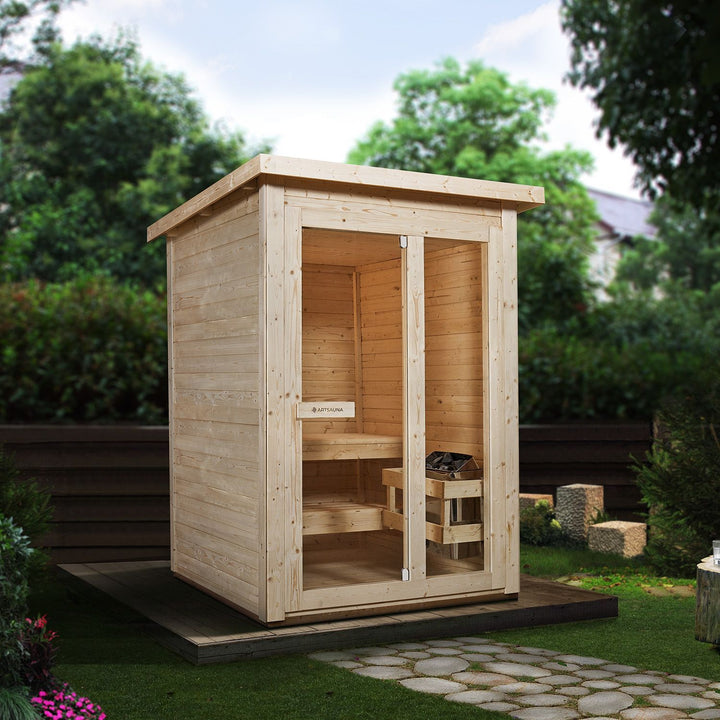 Outdoor Sauna Varberg 145 x 150 cm mit 4,5 kW Saunaofen