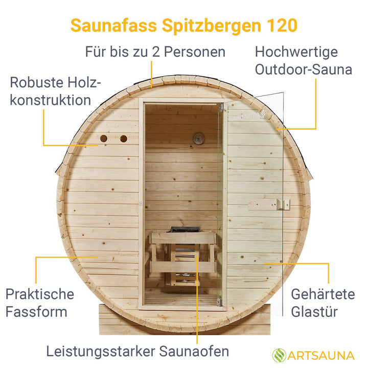 Outdoor Fasssauna Spitzbergen 120