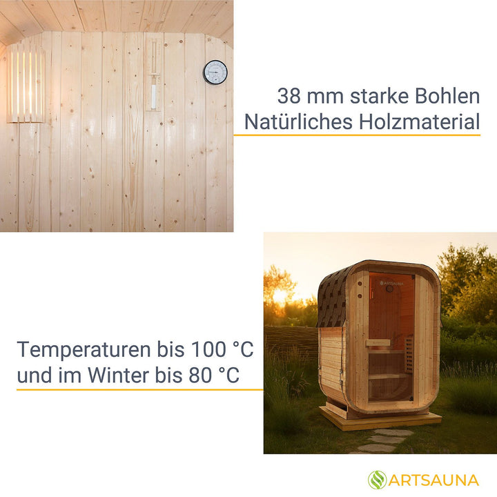 Fasssauna quadratisch Nolvik S