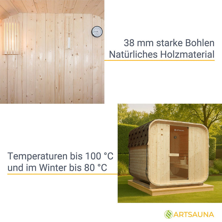 Fasssauna quadratisch Nolvik L