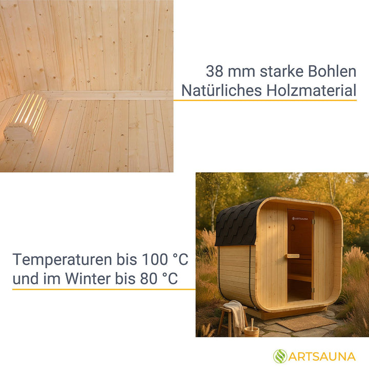 Fasssauna quadratisch Nolvik M