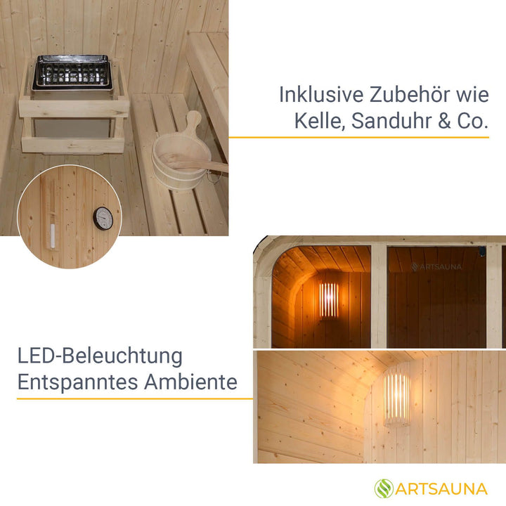 Fasssauna quadratisch Fjora