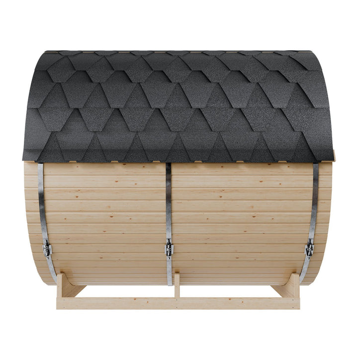 Outdoor Fasssauna Spitzbergen 220 mit zwei Bänken