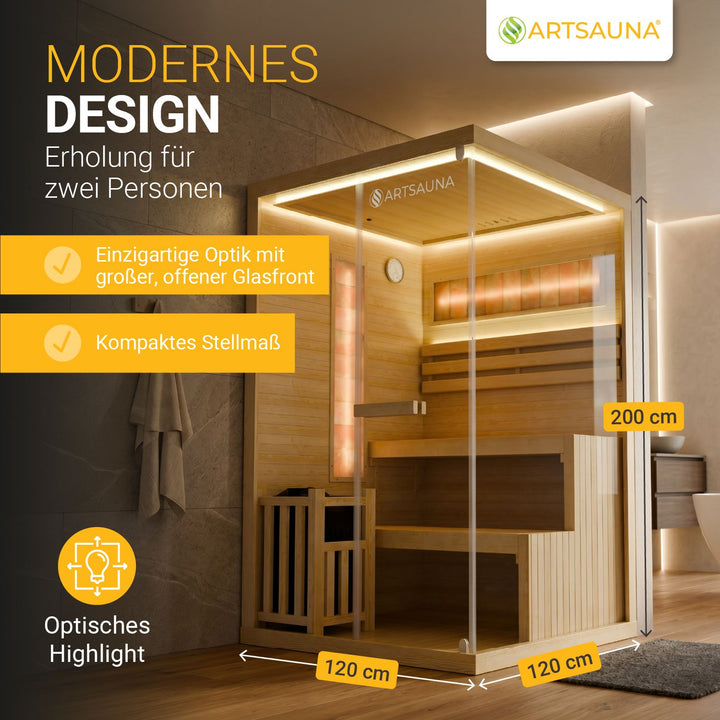 Indoor Sauna Vantaa 120 - Salzstein
